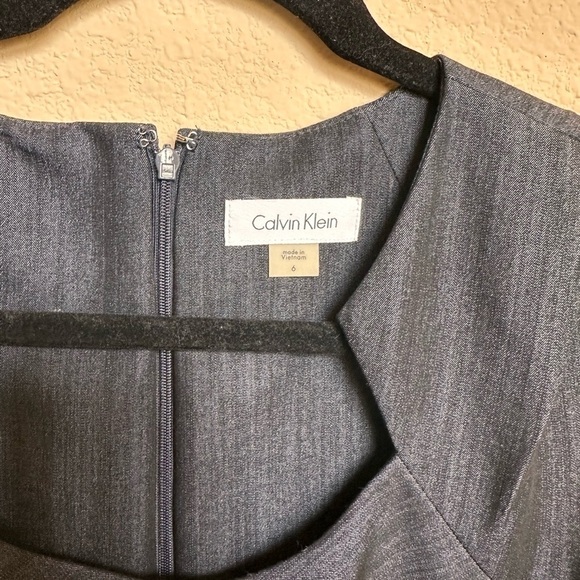 Calvin Klein Blue Ruched Asymmetrical Sheath Dress - Picture 2 of 16